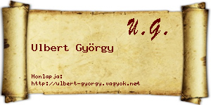 Ulbert György névjegykártya