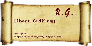 Ulbert György névjegykártya