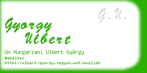 gyorgy ulbert business card